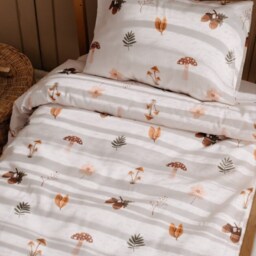 Forest Patterned Organic Cotton Duvet Cover Set, Personalized Baby Crib Bedding, Twin Size - Toddler Unique Gifts - thumbnail 3