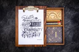 Wooden Sketchbox - Walnut Art Supply Box, Handcrafted Artist Storage, Drawing Organizer, Portable Paint Tool Case, Gift For Creatives - thumbnail 1