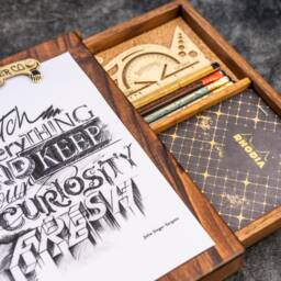 Wooden Sketchbox - Walnut Art Supply Box, Handcrafted Artist Storage, Drawing Organizer, Portable Paint Tool Case, Gift For Creatives - thumbnail 3