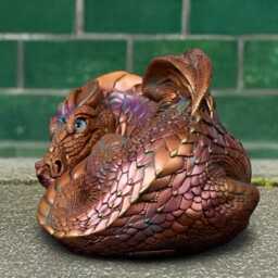 Unique Concrete Dragon Sculpture Stone Curled Figure Outdoor Animal Ornament Large Garden Statue Handmade Cement Decor - thumbnail 3