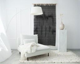 Ink - Large Handwoven Black Wool Tapestry Scandinavian Wall Art - thumbnail 1