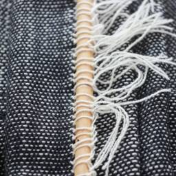 Ink - Large Handwoven Black Wool Tapestry Scandinavian Wall Art - thumbnail 2