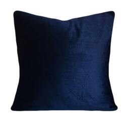 Navy Blue Velvet Pillow Cover Belgium Cotton, Decorative Throw - thumbnail 1
