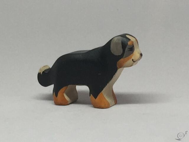 Toy Puppy Bernise Mountain Dog Wooden Black Handmade Size 7, 3x4, 5x2, 0 cm - Bxhxs Approx. 20 Gr - image 1