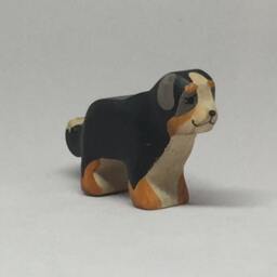 Toy Puppy Bernise Mountain Dog Wooden Black Handmade Size 7, 3x4, 5x2, 0 cm - Bxhxs Approx. 20 Gr - thumbnail 2