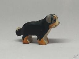 Toy Puppy Bernise Mountain Dog Wooden Black Handmade Size 7, 3x4, 5x2, 0 cm - Bxhxs Approx. 20 Gr