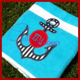 Monogram Anchor Embroidery Applique Design - thumbnail 3