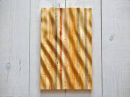 Reclaimed Wood Slat Wall Panel Abstract Wave Relief Art Pallet Wood - thumbnail 1