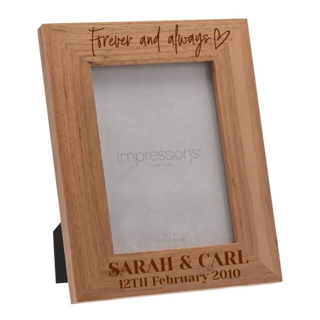 Personalised Couple Photo Frame, Forever & Always Picture Frame, Anniversary Gift, Wedding Present - image 1