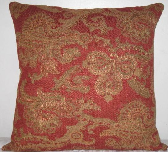 "Chenille Conemporary Decorative Paisley Pattern Pillow Cover-20""x20" - image 1