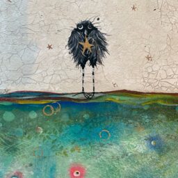Ravens Floor Cloth Abstract Blue Waterproof Rug - thumbnail 2