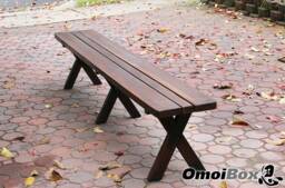 Farmhouse Trestle Dining Bench, Custom Wooden Bench With Legs, Rustic Table Wood Benches Outdoor.long Wooden Bench - thumbnail 1