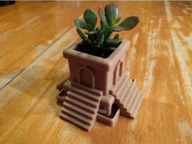 Aztec Planter - Cactus House Plant Desk Small Air Holder Modern Cat Aztec Art - image 1