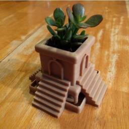 Aztec Planter - Cactus House Plant Desk Small Air Holder Modern Cat Aztec Art - thumbnail 4