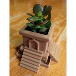 Aztec Planter - Cactus House Plant Desk Small Air Holder Modern Cat Aztec Art - thumbnail 3
