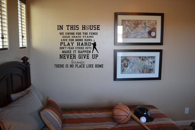 Baseball Quote Vinyl Wall Decal Swing For The Fence Sports Decor - image 1