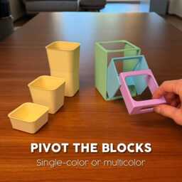 Rotating Desk Organizer Pen Holder, Pivot Storage Bins, Custom Colour Office Organiser - thumbnail 3