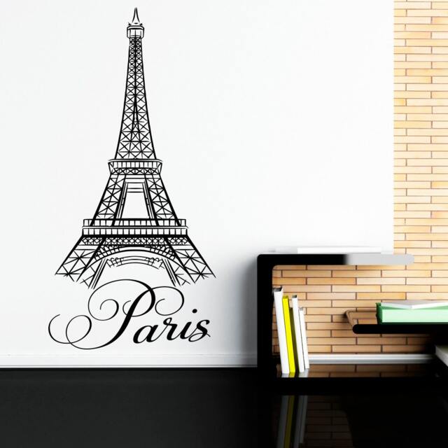 Paris City Skyline Wall Decal - French Travel Theme Art C032 - image 1