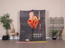 Authentic Boujaad Rug, Grey Moroccan Rug 5x7 Ft - thumbnail 1