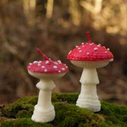 Set Of Two Mushroom Candles Red Amanita, Free Delivery - thumbnail 4