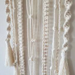 Macrame Dream Catcher Wall Hanging Gold Ring With Tassels Handmade Boho Decor Bohemian - thumbnail 3