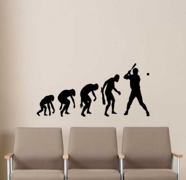 Baseball Evolution Wall Vinyl Decal Sports Stickers Art Design Murals Interior Home Decor - 9Bsb2 - image 1
