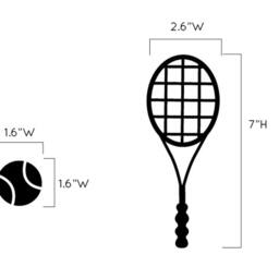 Tennis Ball & Racquet Wall Decals - Sports Playroom Decor - thumbnail 3