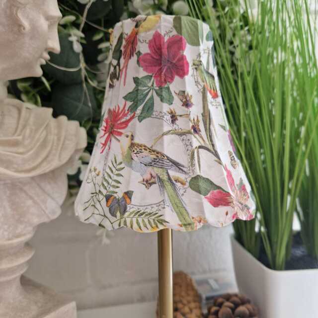 Cordless Touch Lamp. Exotic Birds & Floral Usb Rechargeable Table Lamp.hand Decorated.four Base Colours - image 1
