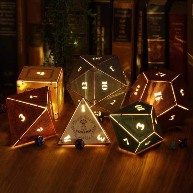 Dnd Dice Light D20 D12 D10 D8 D6 D4, Dungeons & Dragons Decor, Engraved Personalized D&d Gift, Game Room Accent Lamp, Roll For Initiative - image 1
