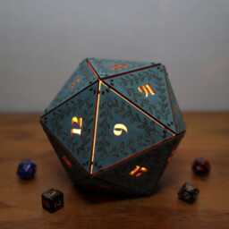 Dnd Dice Light D20 D12 D10 D8 D6 D4, Dungeons & Dragons Decor, Engraved Personalized D&d Gift, Game Room Accent Lamp, Roll For Initiative - thumbnail 3