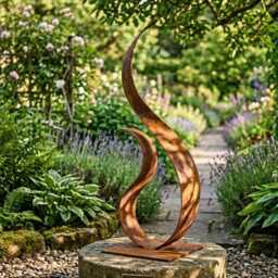Garden Metal Sculpture Rustic Luxury Abstract Modern Art Outdoor Decor - thumbnail 1