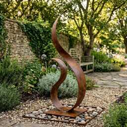Garden Metal Sculpture Rustic Luxury Abstract Modern Art Outdoor Decor - thumbnail 2