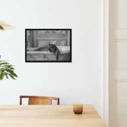 Vintage Leopard Bathtub Print, Luxury Fashion, Fine Art Photography Wall Art, Museum Quality Classic Animal Black & White Poster - thumbnail 2