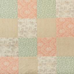 Baby Girl Quilt-Shabby Chic Nursery Or Toddler Bedding, Baby Girl Gift, Shower New Green Quilt, Peach Mom - thumbnail 2