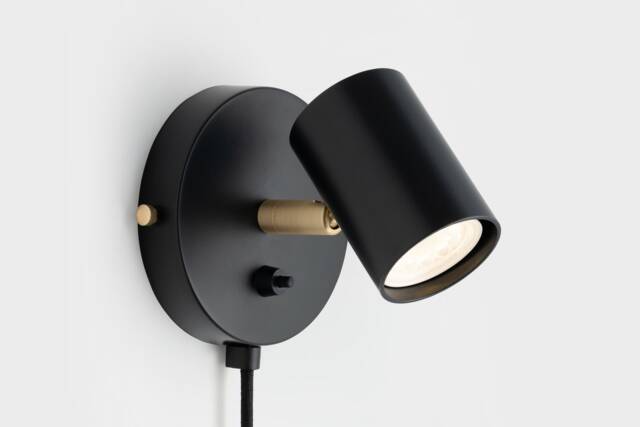 Lea Mid Century Modern Plug-In Wall Sconce Black With Shades Flush Mount Vanity Light Bedside Lamp Retro Fixture - image 1