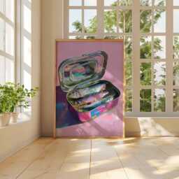 Colorful Sardine Tin Poster, Pop Art Fish Print, Modern Coastal Kitchen Wall Art, Bold Canned Seafood Painting, Quirky Nautical Decor - thumbnail 2
