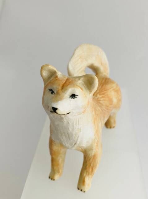 Handmade Ceramic Shiba Inu Figurine Custom Dog Memorial Statue - image 1