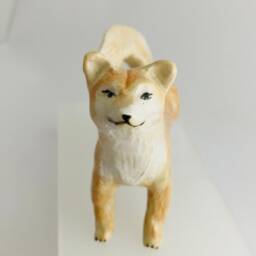 Handmade Ceramic Shiba Inu Figurine Custom Dog Memorial Statue - thumbnail 2