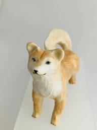 Handmade Ceramic Shiba Inu Figurine Custom Dog Memorial Statue - thumbnail 1
