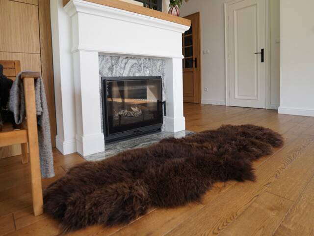 Giant Brown Sheepskin Rug, Xxl Genuine Leather Throw - 79 X 32 - image 1