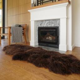 Giant Brown Sheepskin Rug, Xxl Genuine Leather Throw - 79 X 32 - thumbnail 2
