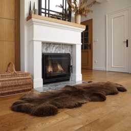 Giant Brown Sheepskin Rug, Xxl Genuine Leather Throw - 79 X 32 - thumbnail 4