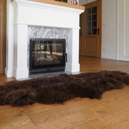 Giant Brown Sheepskin Rug, Xxl Genuine Leather Throw - 79 X 32 - thumbnail 3