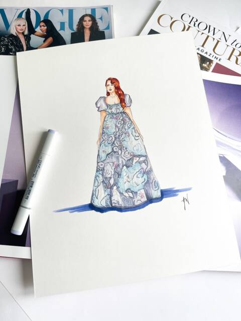Original Regal Fashion Art, Penelope Inspired Illustration - image 1