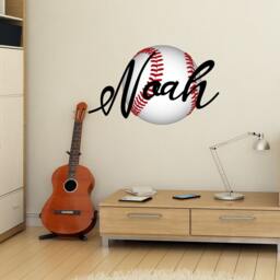 Custom Name Baseball Wall Decal. Decals. Decor. Boys Nursery Stickers. Sports Theme Room R121 - thumbnail 2