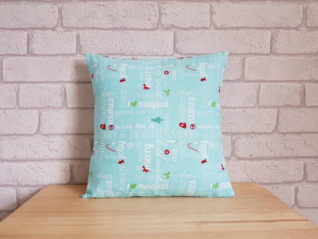 Festive Throw Pillow~Christmas Cushion~Merry & Bright Cushion~Seasonal Decor~Winter Decoration~Livingroom Decor - image 1