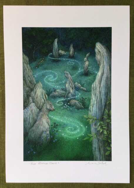"The Stone Hares - Print From The ""Forest Of Enchantment Oracle" - image 1