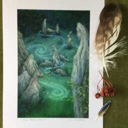"The Stone Hares - Print From The ""Forest Of Enchantment Oracle" - thumbnail 3