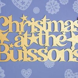 Christmas At The Family Sign. At The Surname Wall Hanging Plaque. Personalised Merry Xmas Home Door Hanging Festive Stars - thumbnail 2