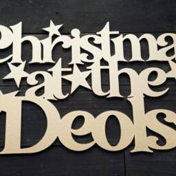Christmas At The Family Sign. At The Surname Wall Hanging Plaque. Personalised Merry Xmas Home Door Hanging Festive Stars - thumbnail 4